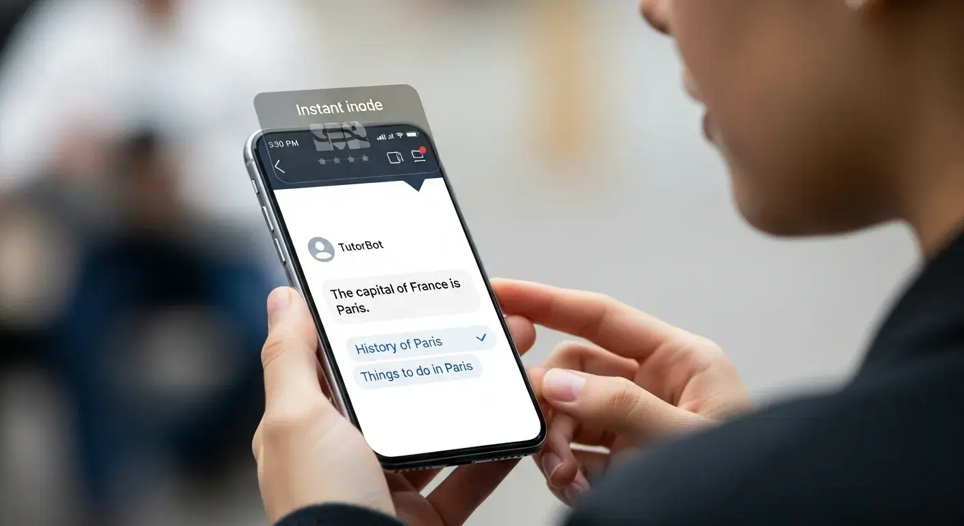 Interactive Q&A mockup - instant answers for students & employees through conversational AI