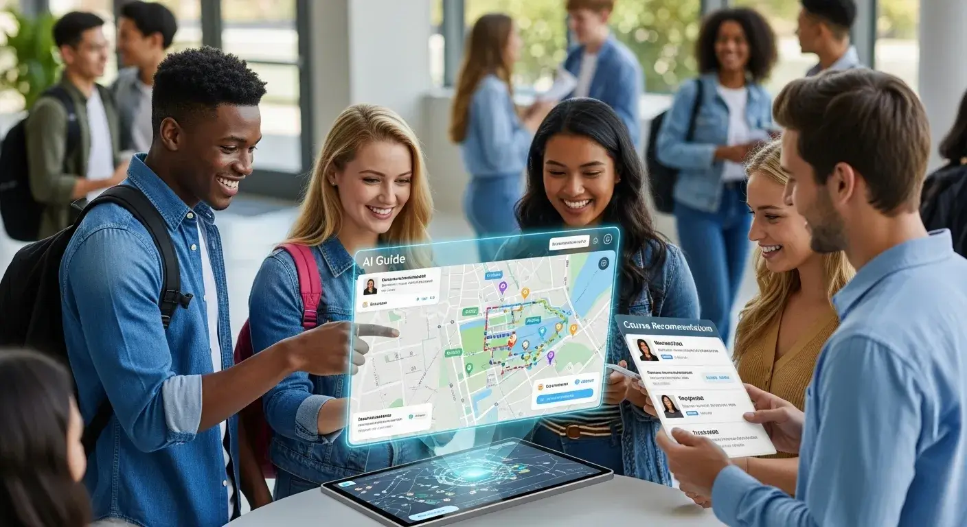 University orientation demo mockup - interactive campus tour