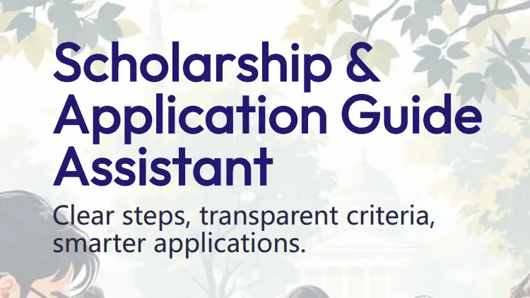 Preview of Scholarship & Application Guide - AI assistant template for university